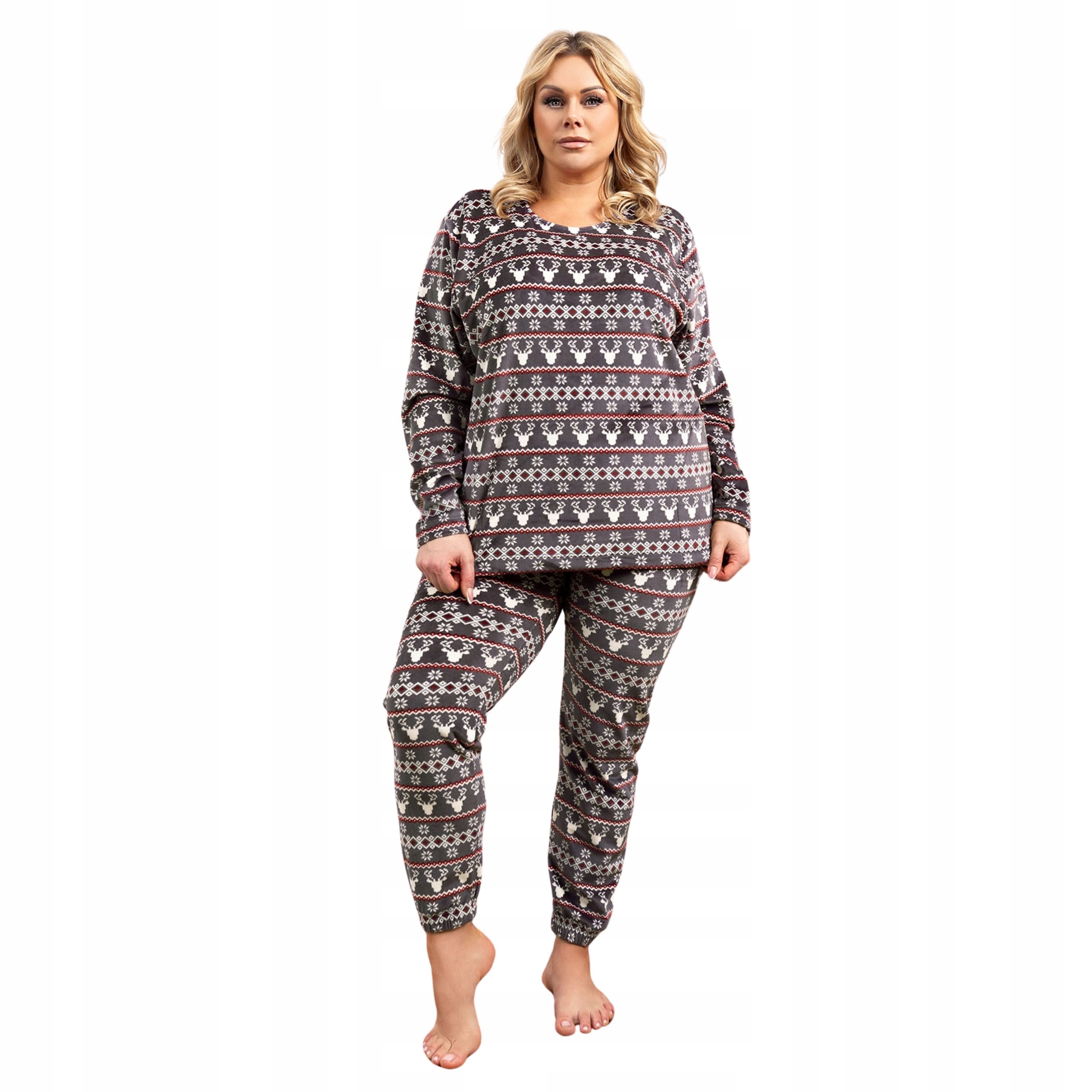 Fleecový komplet pyžamo Island s dlouhým rukávem Grafit XL Italian Fashion