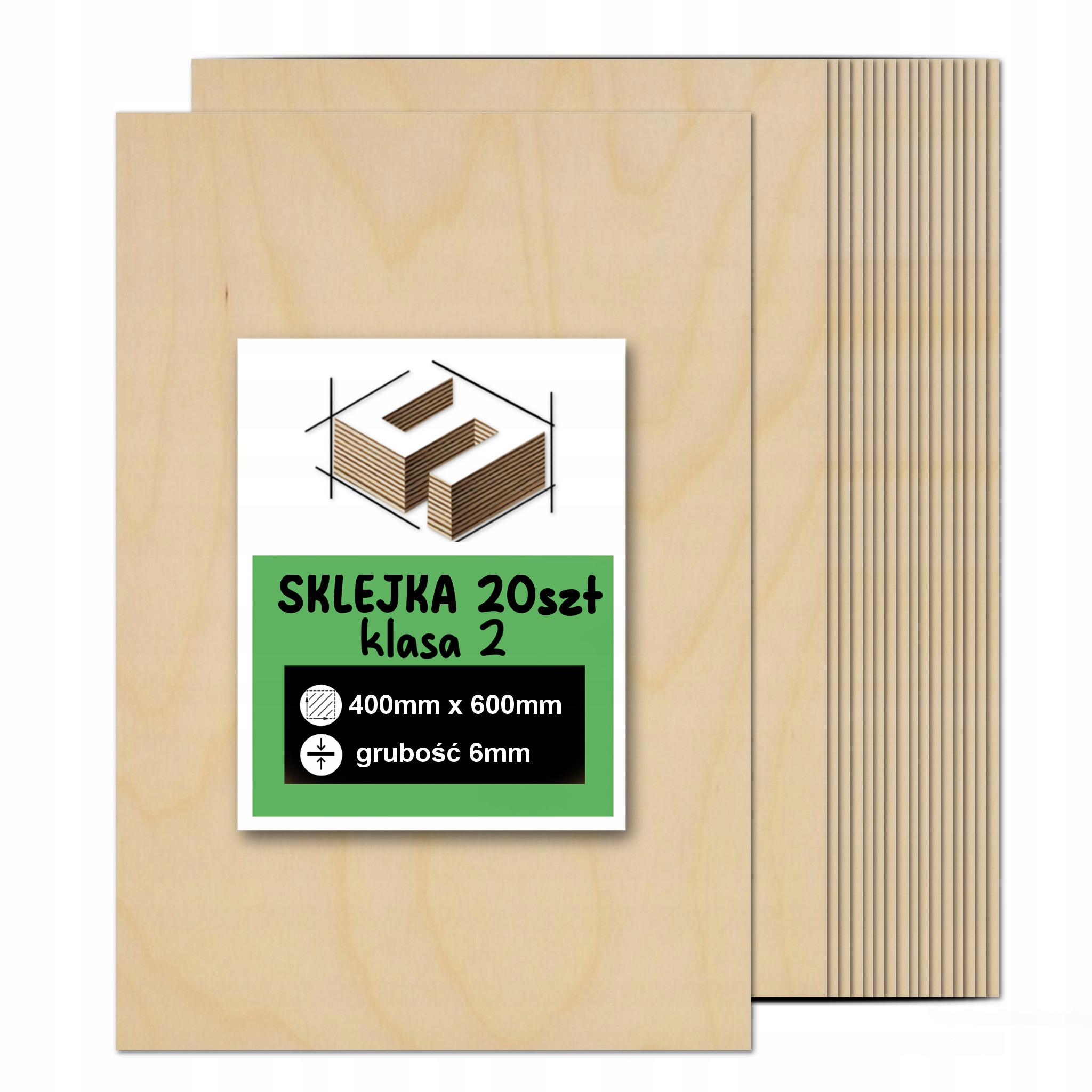 Překližka 6 mm Formatka Pro Laser Cnc Gravírování 40x60 cm 400x600 mm 20 Kusů Třída 2