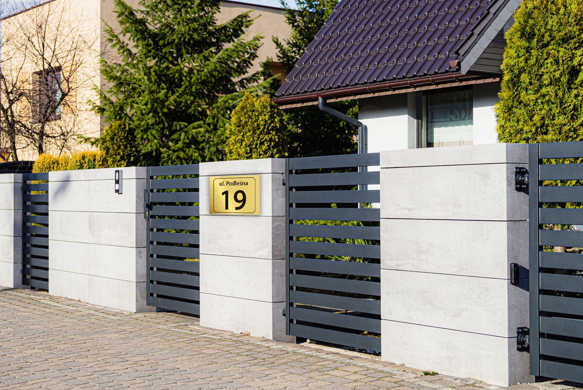 Tablica adresowa z numerem domu 60 x 40 cm Wysokość produktu 40 cm