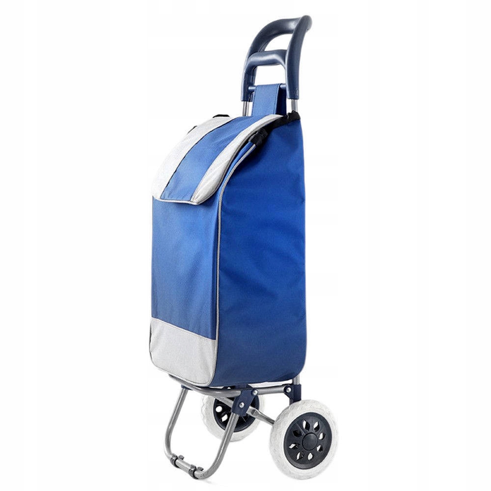 WÓZEK ZAKUPOWY TORBA NA ZAKUPY NA KÓŁKACH SOLIDNY STELAŻ WODOODPORNY Wysokość 88 cm