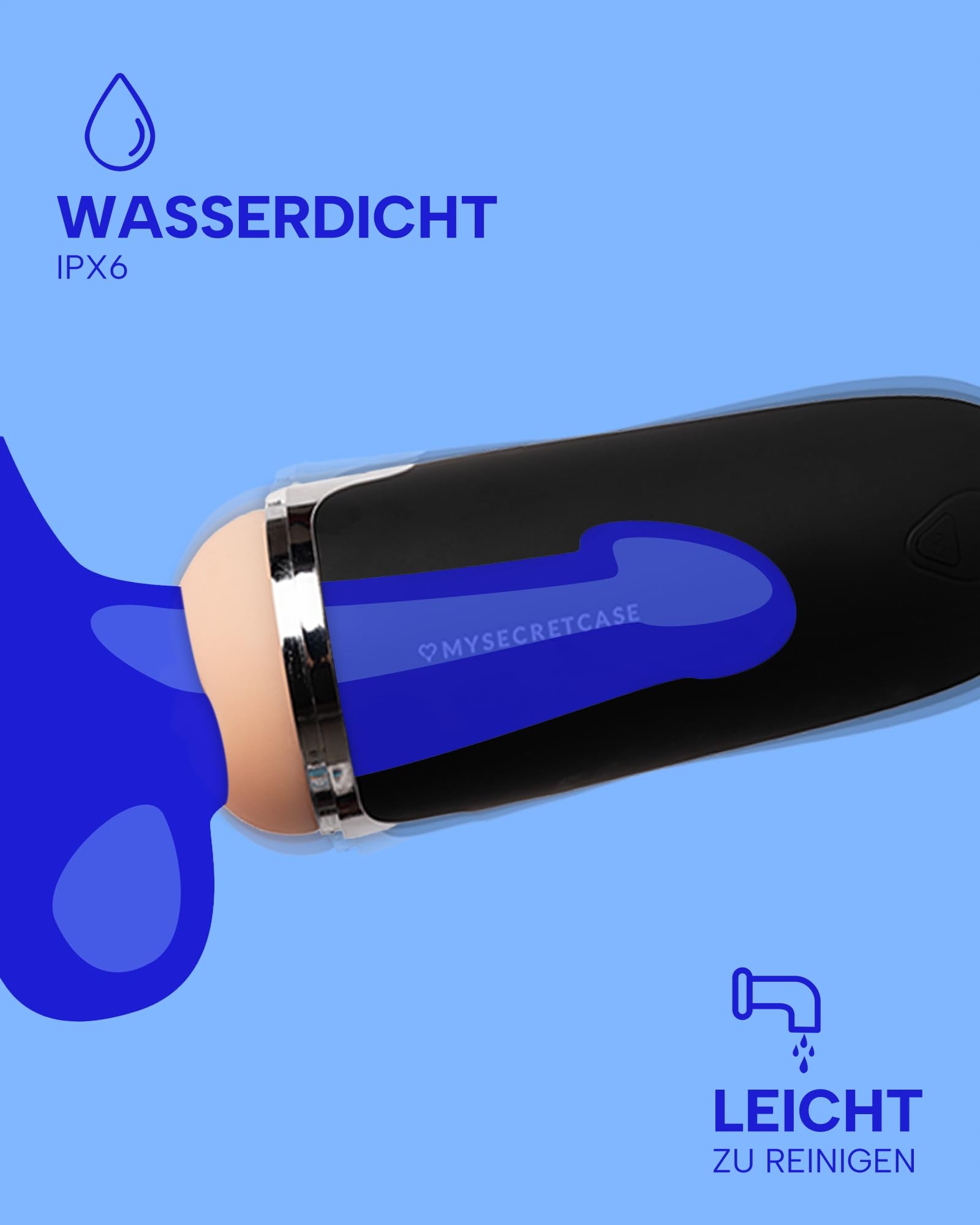 MYSECRETCASE Masturbator Dla Mężczyzn Realistyczny 10 Trybów Wibracji USB — miniatura 4