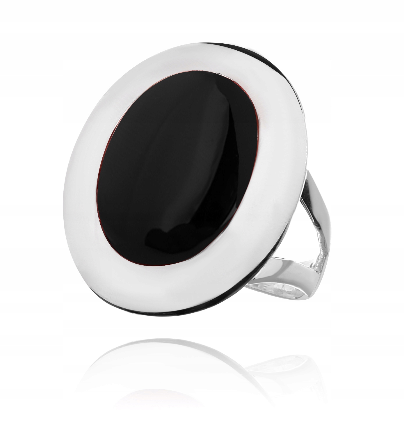 

Pierścionek Srebrny Z Onyksem Owalny Rozmiar 20