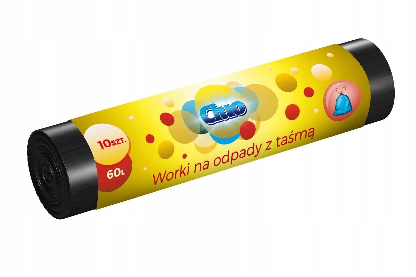 

Cluo Worki na śmieci 60l z taśmą Czarne, 10 sztuk