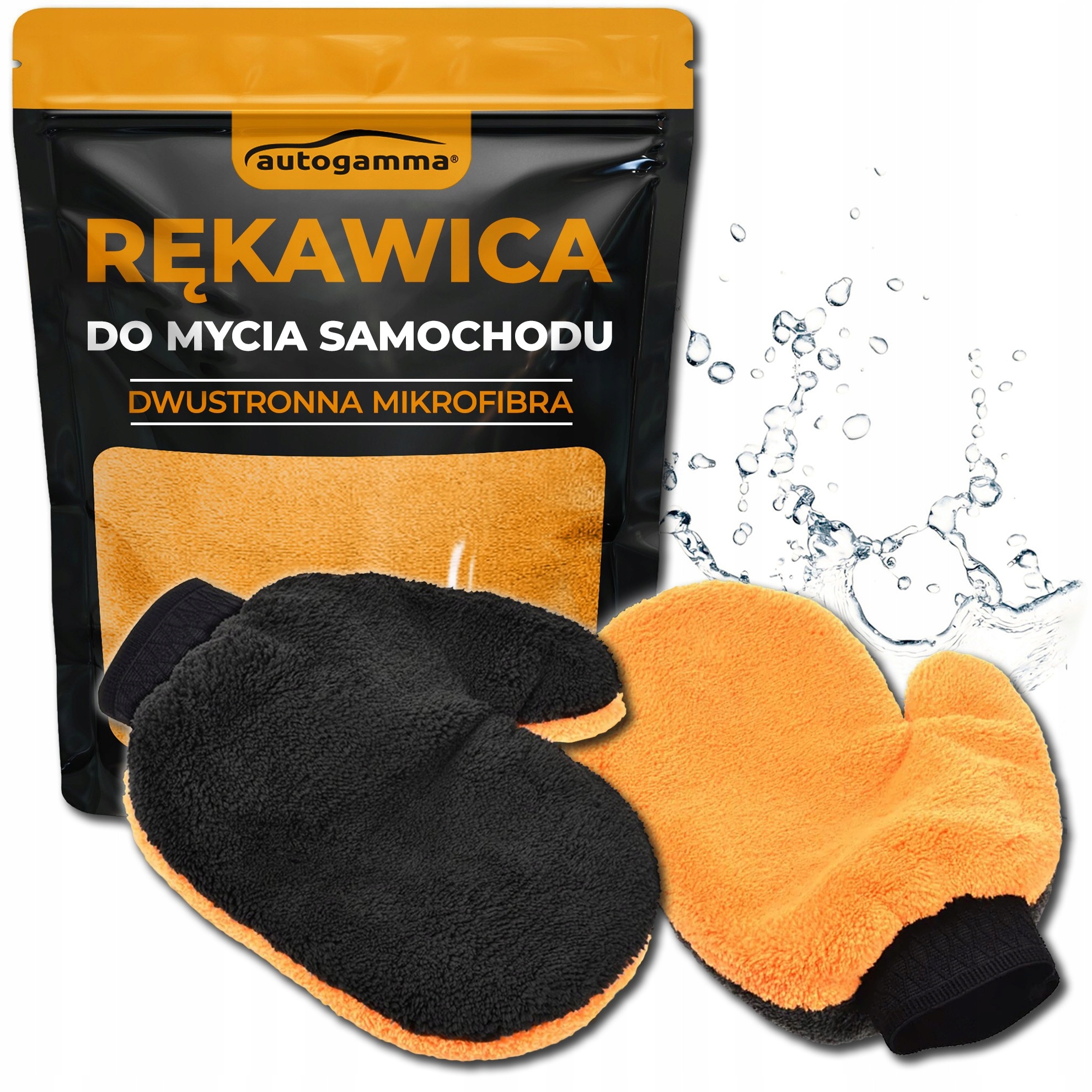 Rękawica dwustronna do mycia pojazdu auta samochodu mikrofibra 25x20cm