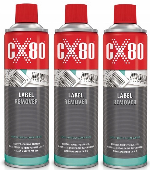 Levně CX-80 Label Remover 500 ml Přípravek Sprej Na Odstranění Lepicích Nálepek X3