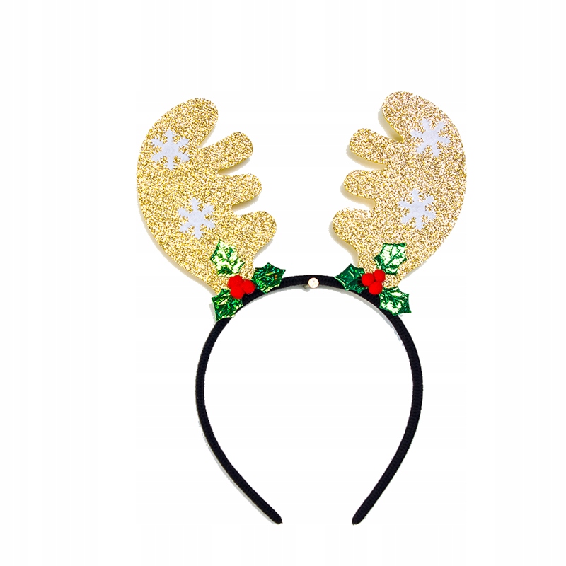 Świąteczna opaska na głowę ozdoba ZŁOTE ROGI