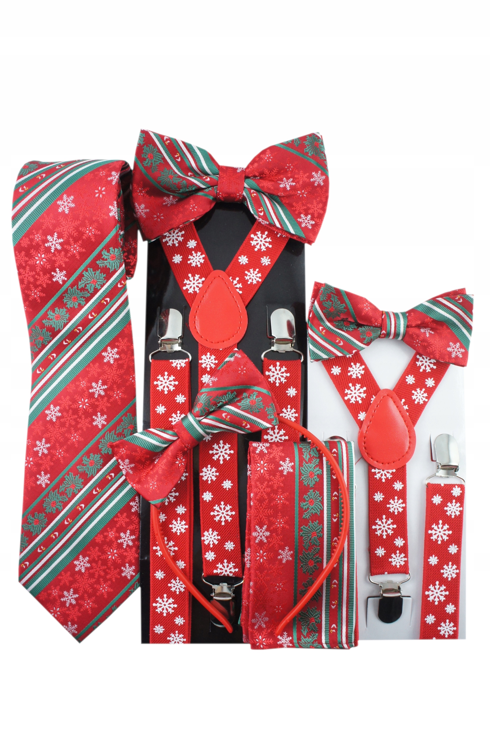 ŚNIEŻYNKI szelki dziecięce 1-8lat BOŻE NARODZENIE Kolor czerwony