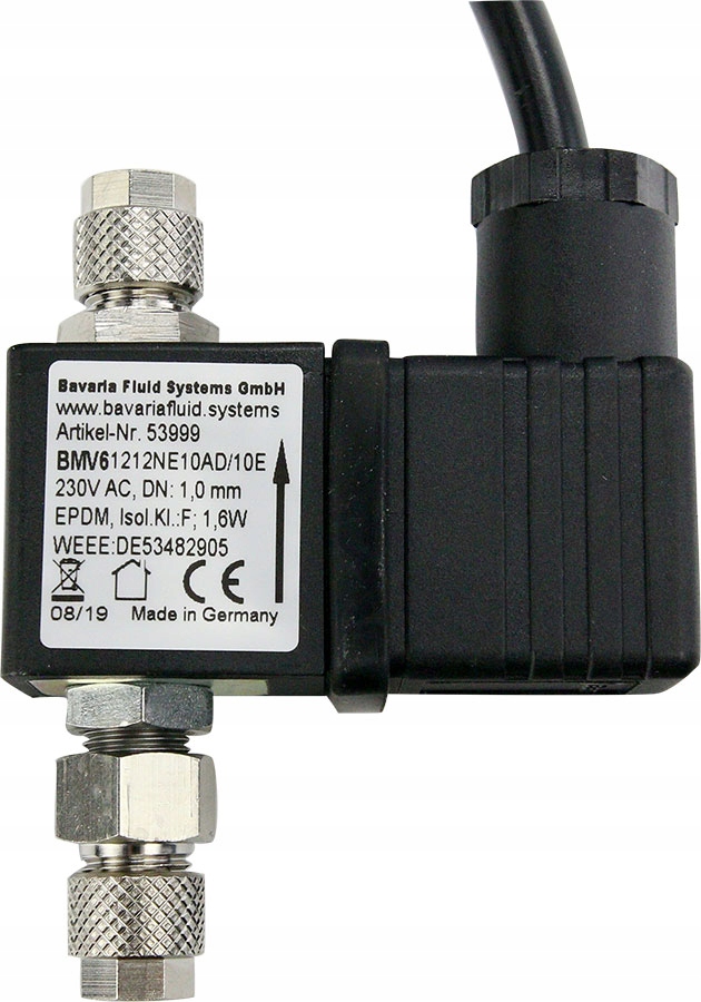 Bmv Elektrozawór Akwarystyczny na wąż 6/4mm