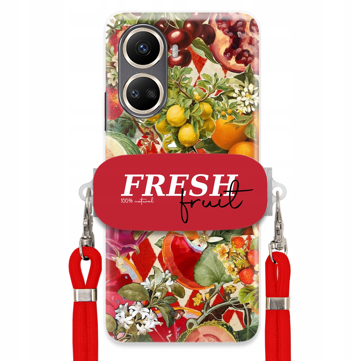 Puzdro pre Huawei Nova 10 Se Červená Crossbody šnúra držiak Fresh Fruit