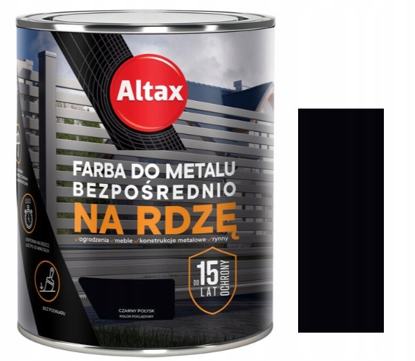 

Altax Farba Do Metalu Na Rdzę Czarny Połysk 0.75L