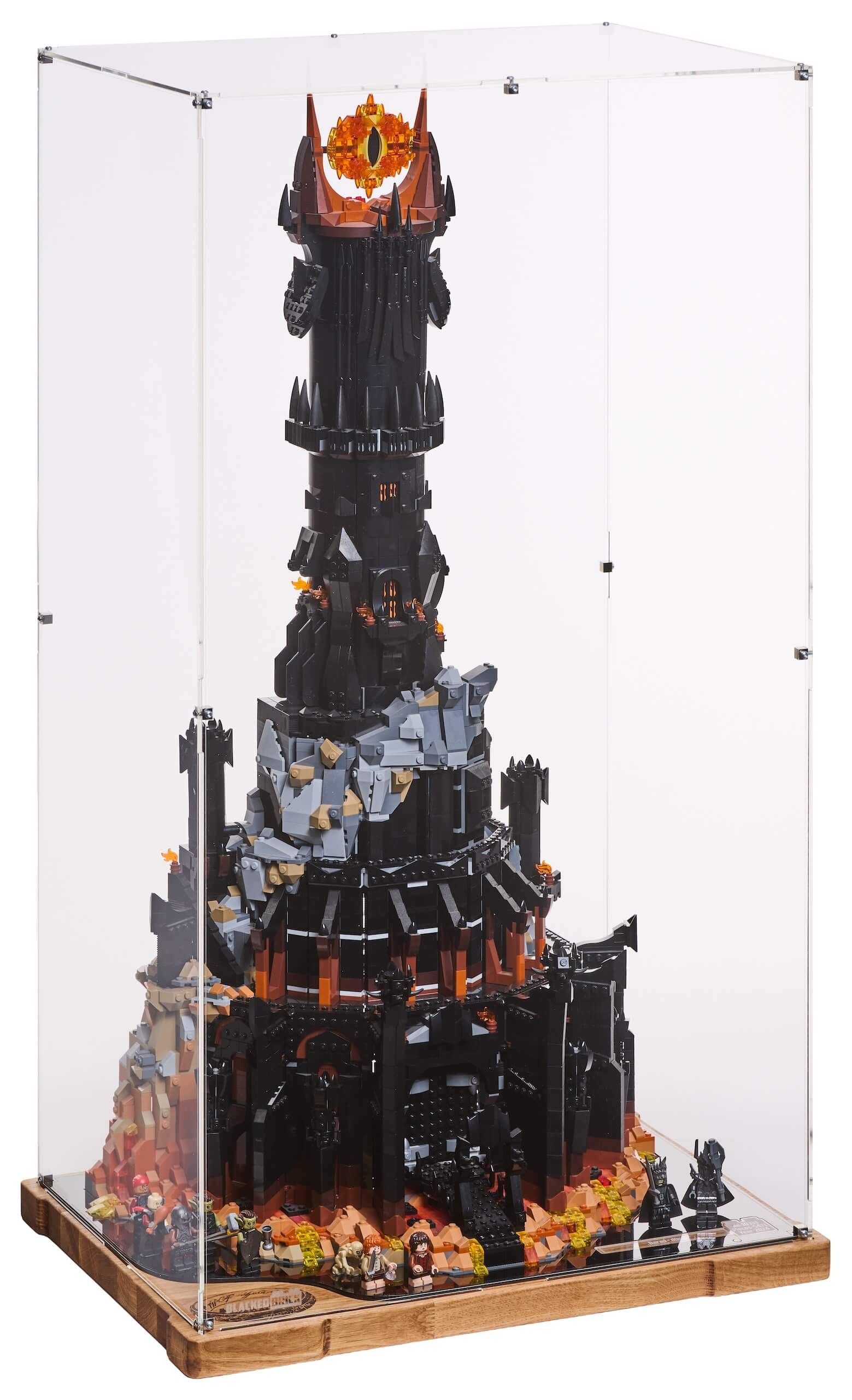 Vitrína Wood Blacked Brick pro Lego 10333 Icons Pán prstenů Barad-dûr