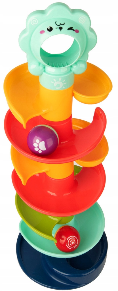 WIEŻA Z PIŁECZKAMI Tor dla piłeczek ZJEŻDŻALNIA kulek + kula grzechotka Kod producenta 04773