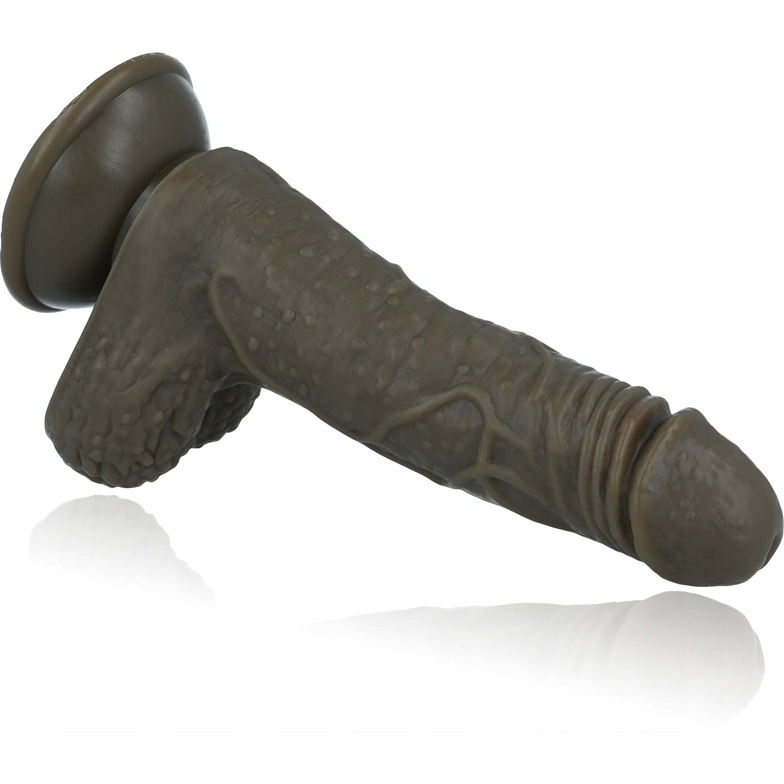 PENIS DILDO REALISTYCZNY WIELKI CZŁONEK Z NABRZMIAŁYMI JĄDRAMI ŻYŁY GŁÓWKA Materiał PVC