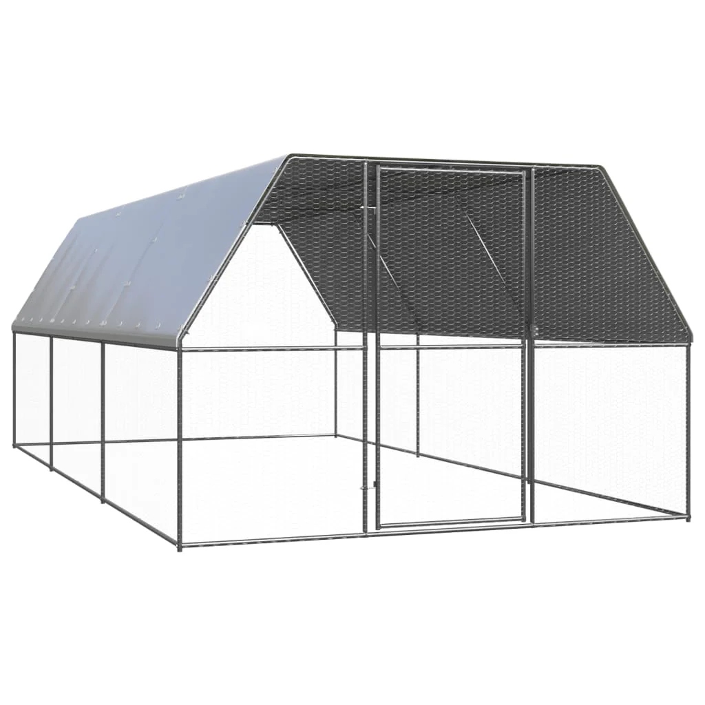 Levně Fionshop 262666974 Venkovní klec pro kuřata 3x6x2 m pozinkovaná ocel