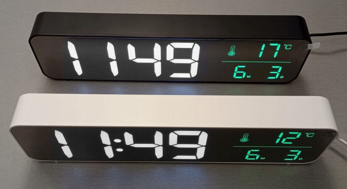 Zegar budzik ścienny, biurkowy LED duże cyfry Zasilanie USB