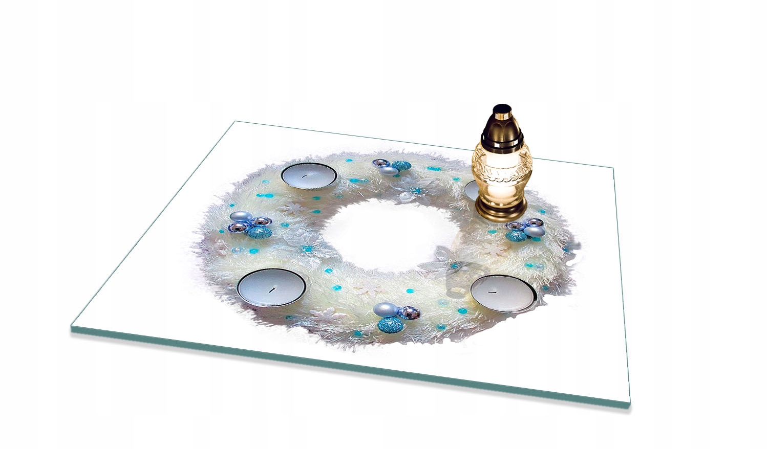 Podstavec na hřbitov Pomník motiv Vánoční věnec 65x60 cm gumové nožičky