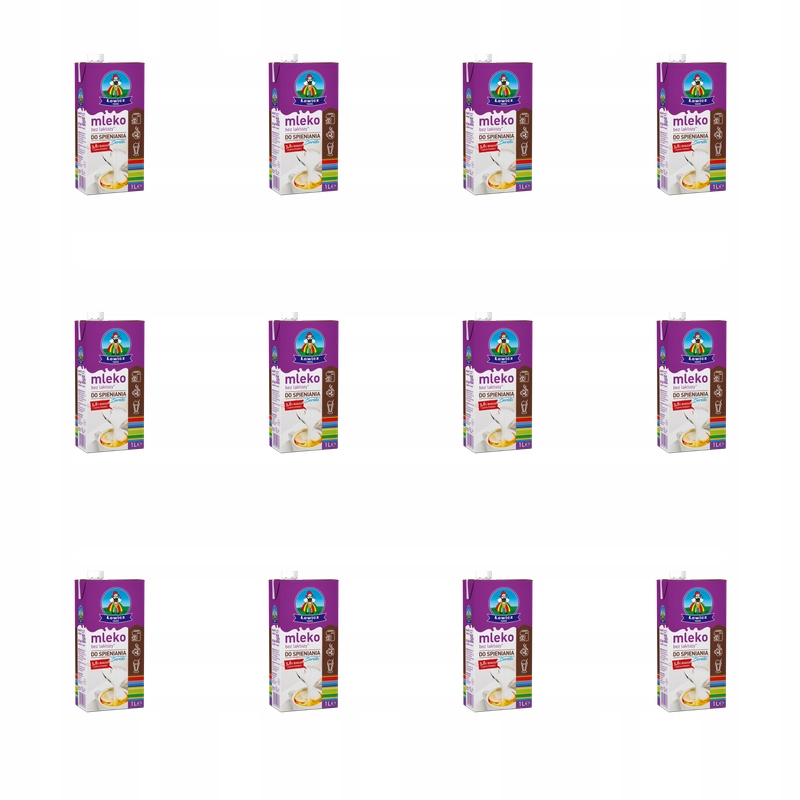 Mléko Łowickie Uht bez laktózy 3,% 1 l pro baristy Łowicz X12