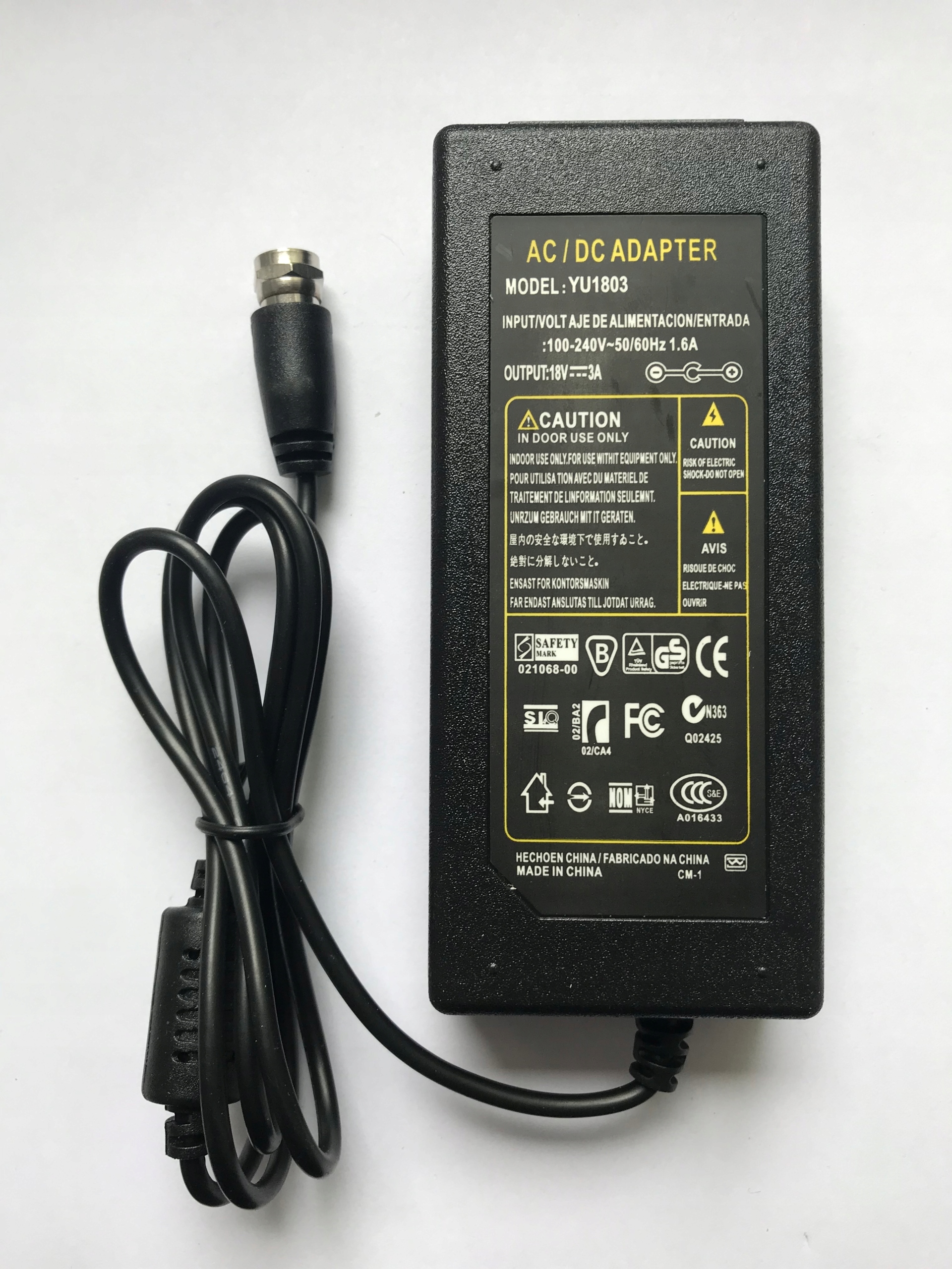 Oryginalny Zasilacz do multiswitch LINBOX wtyk F 18V 3A model YU1803