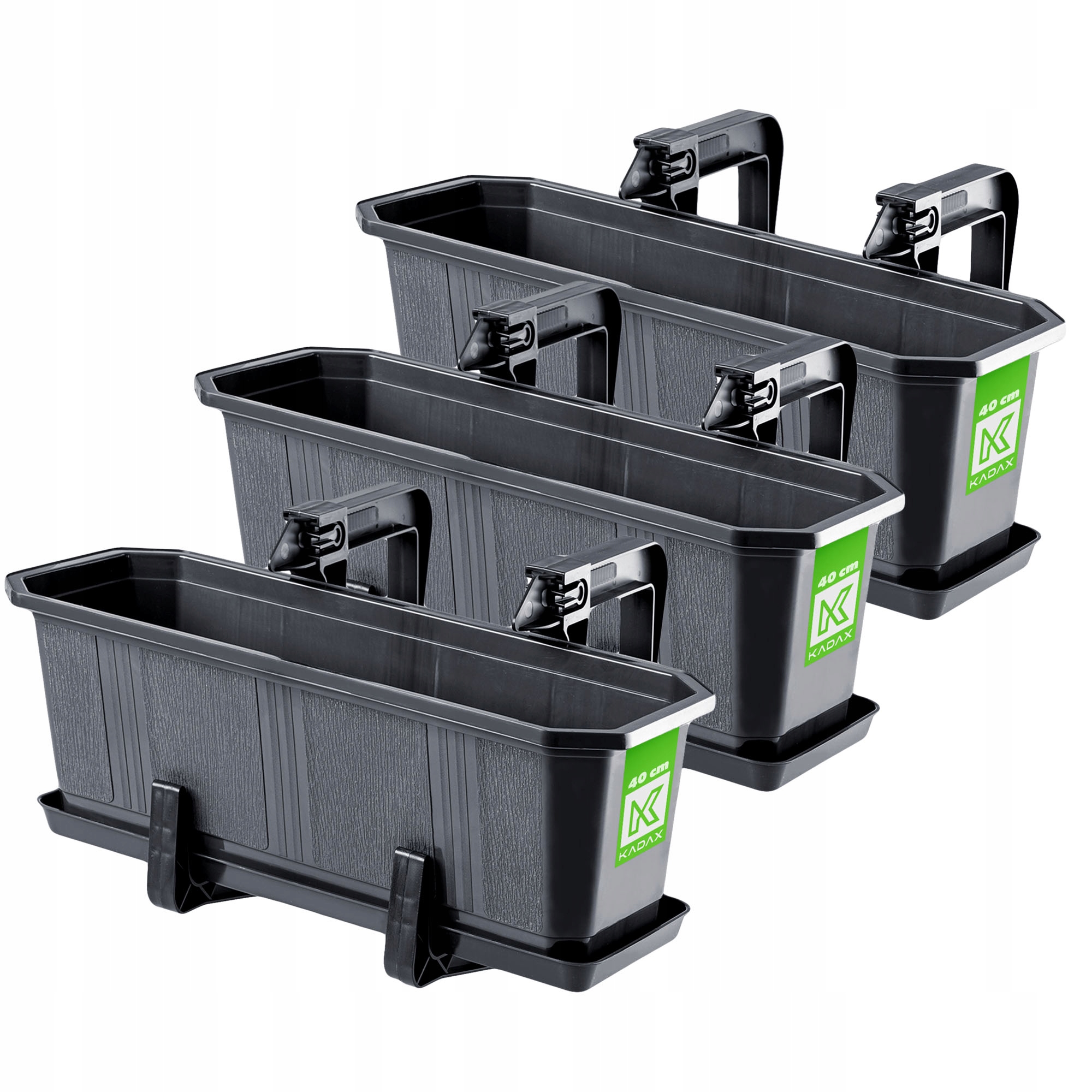 

Kadax 3x Skrzynka Balkonowa 40cm Doniczka Uchwyty