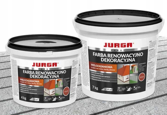 FARBA RENOWACYJNA OCYNK BLACHA DACHÓWKA 7 kg BRĄZ Marka Jurga