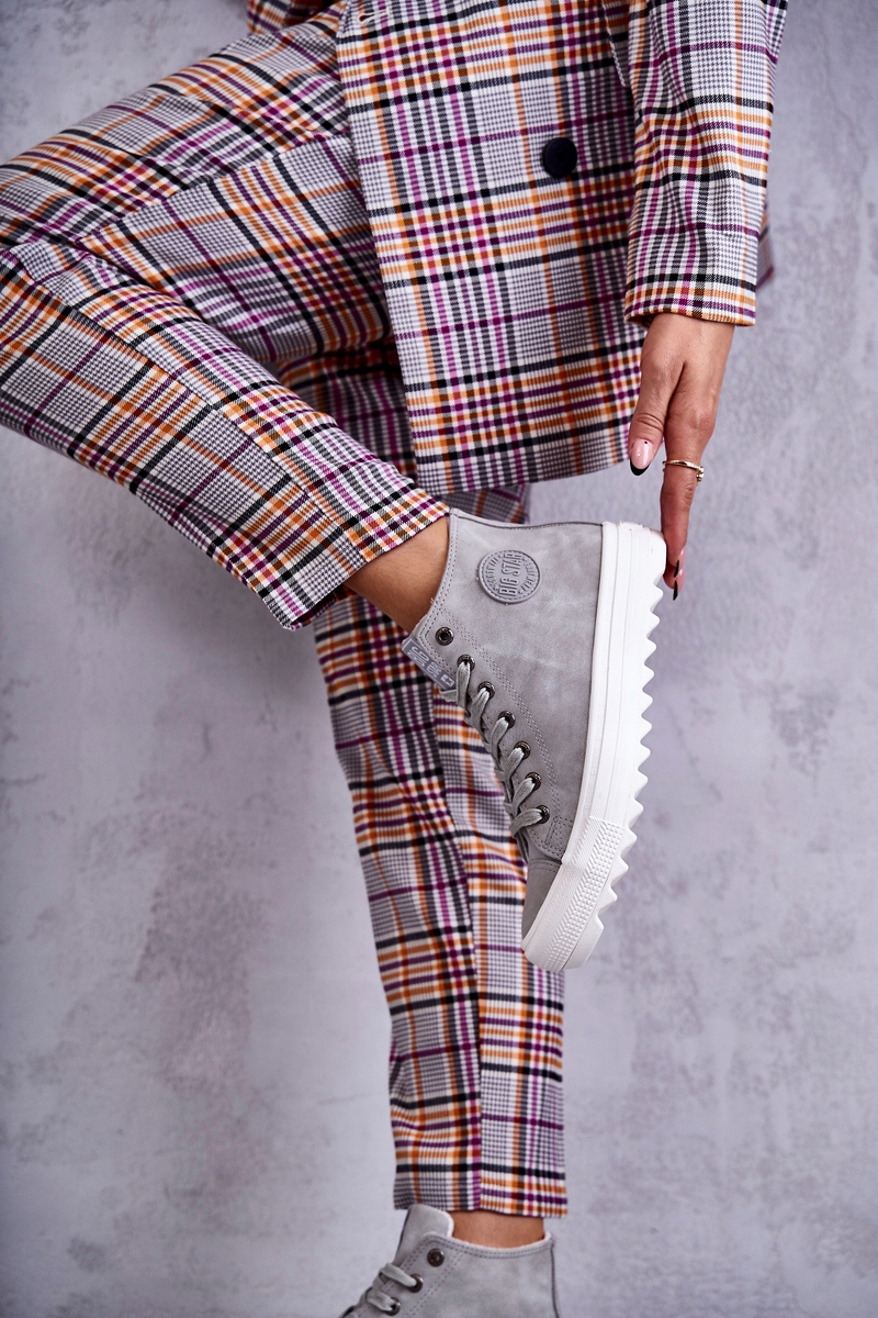 BIG STAR EE274114 SZARE OCIEPLANE TRAMPKI HIT 38 Wzór dominujący bez wzoru