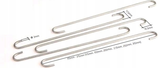 Drut Spinka do gabionów L-150 drut fi 3mm (1szt)