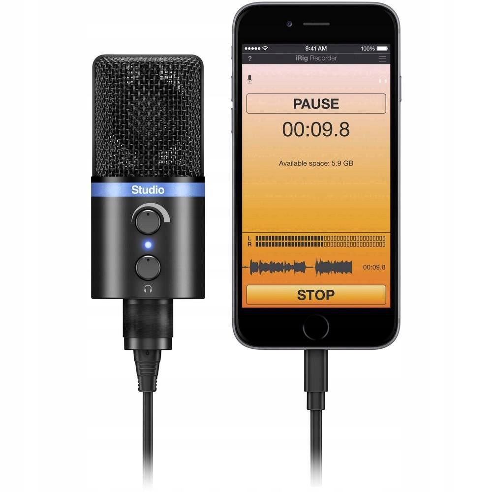Mikrofon studyjny USB IK Multimedia IRIG MIC STUDIO BLACK Kod producenta IP-IRIG-MICSTDBLA-IN