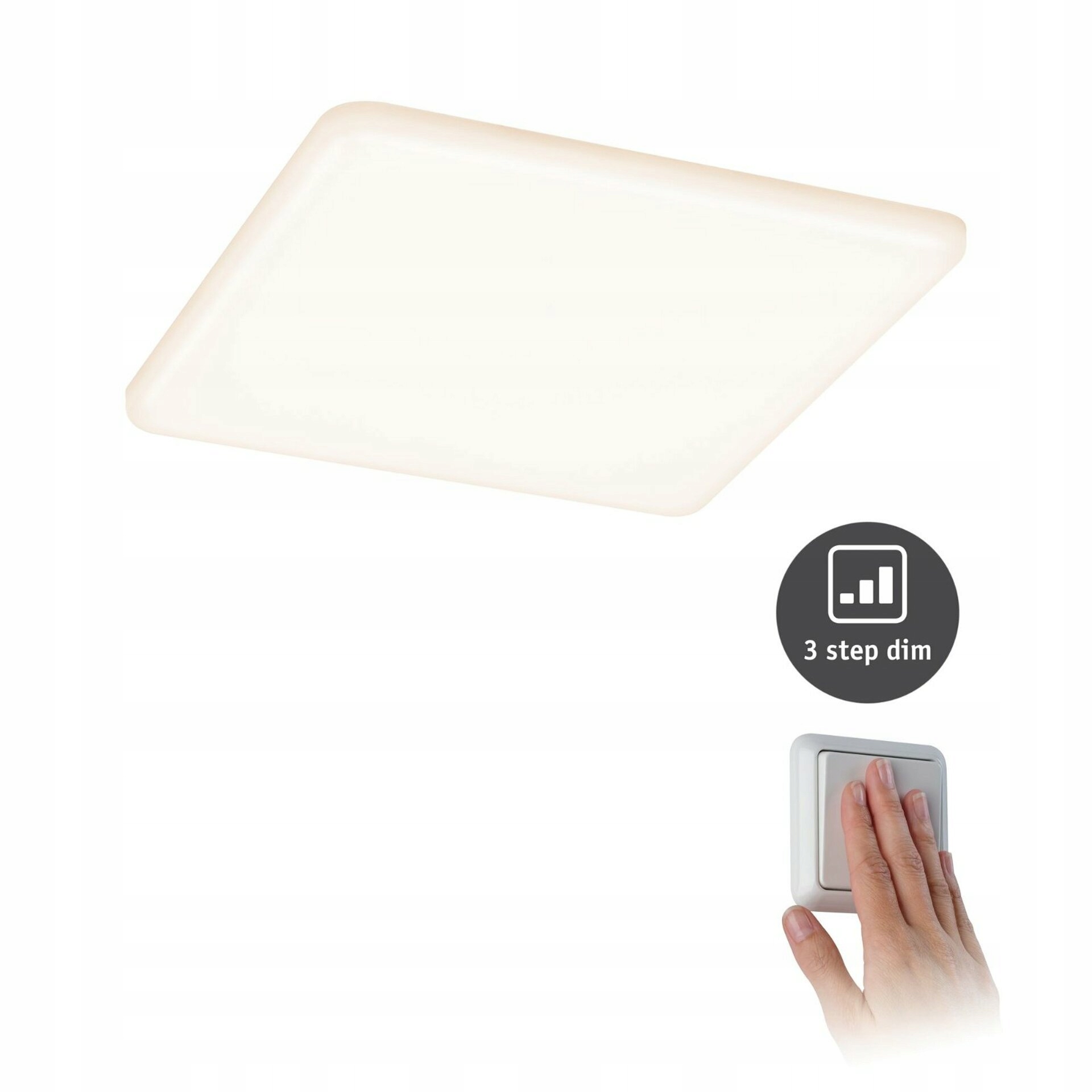 Paulmann Led vstavané svietidlo Veluna VariFit IP44, 17W, 185x185mm, 3-kroko