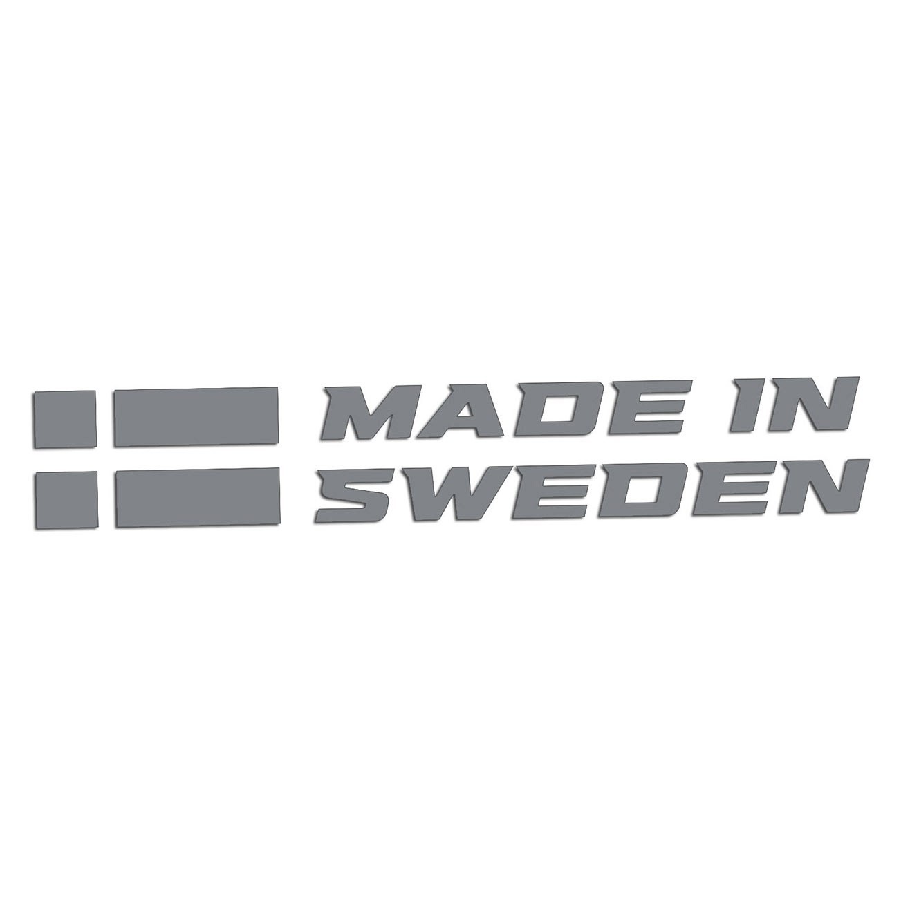 Wycinana naklejka Made In Sweden Z Flagą do Volvo Saab Scania szara