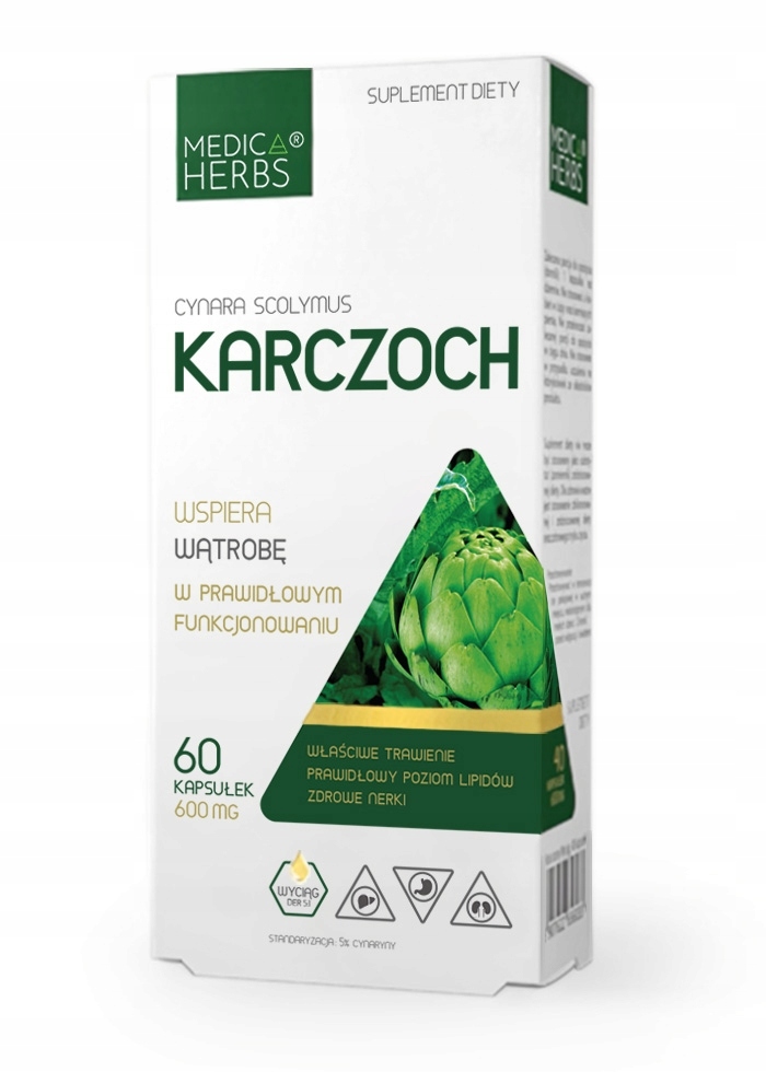 KARCZOCH ekstrakt ARTICHOKE WĄTROBA medica herbs