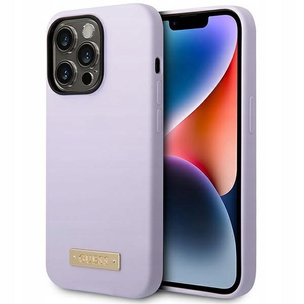 Pouzdro Guess GUHMP14LSBPLU Apple iPhone 14 Pro fialové/purple hard case Sil