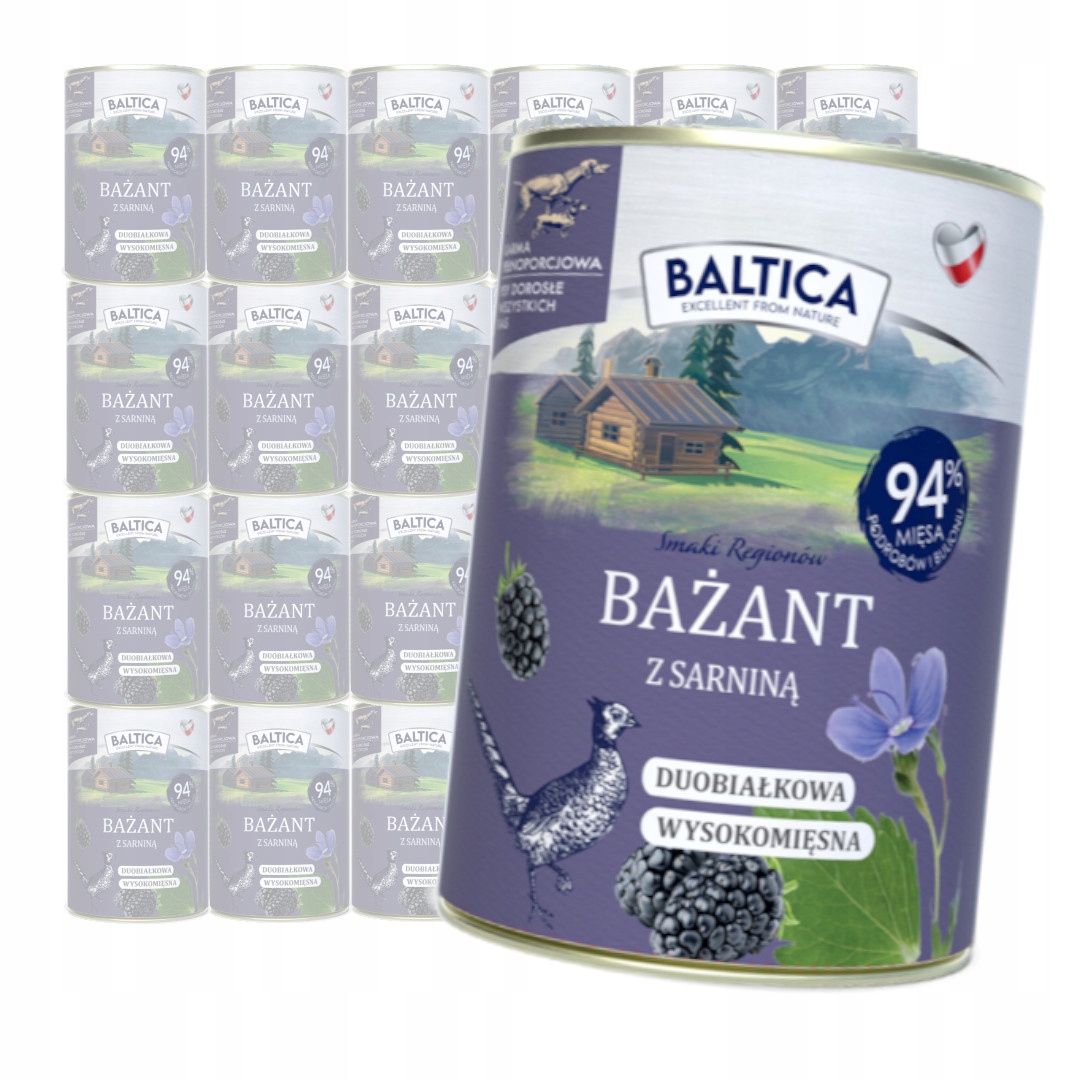 Levně Baltica Bažant se srnkou 24x400g Duoproteinová bezobilná Vlhké Krmivo pro psy