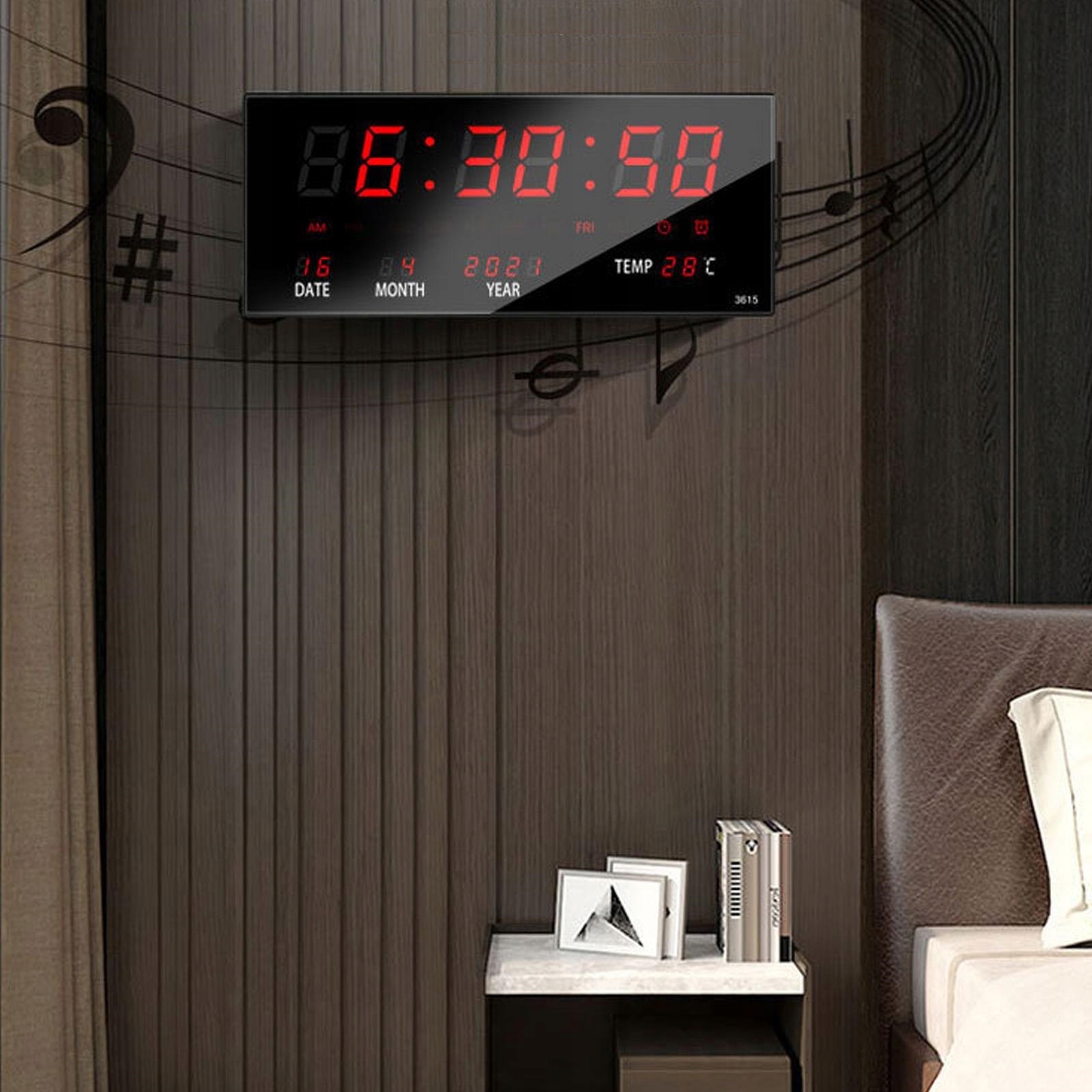 ZEGAR ŚCIENNY CYFROWY LED ŚCIENNY DATA TEMPERATURA Typ inny