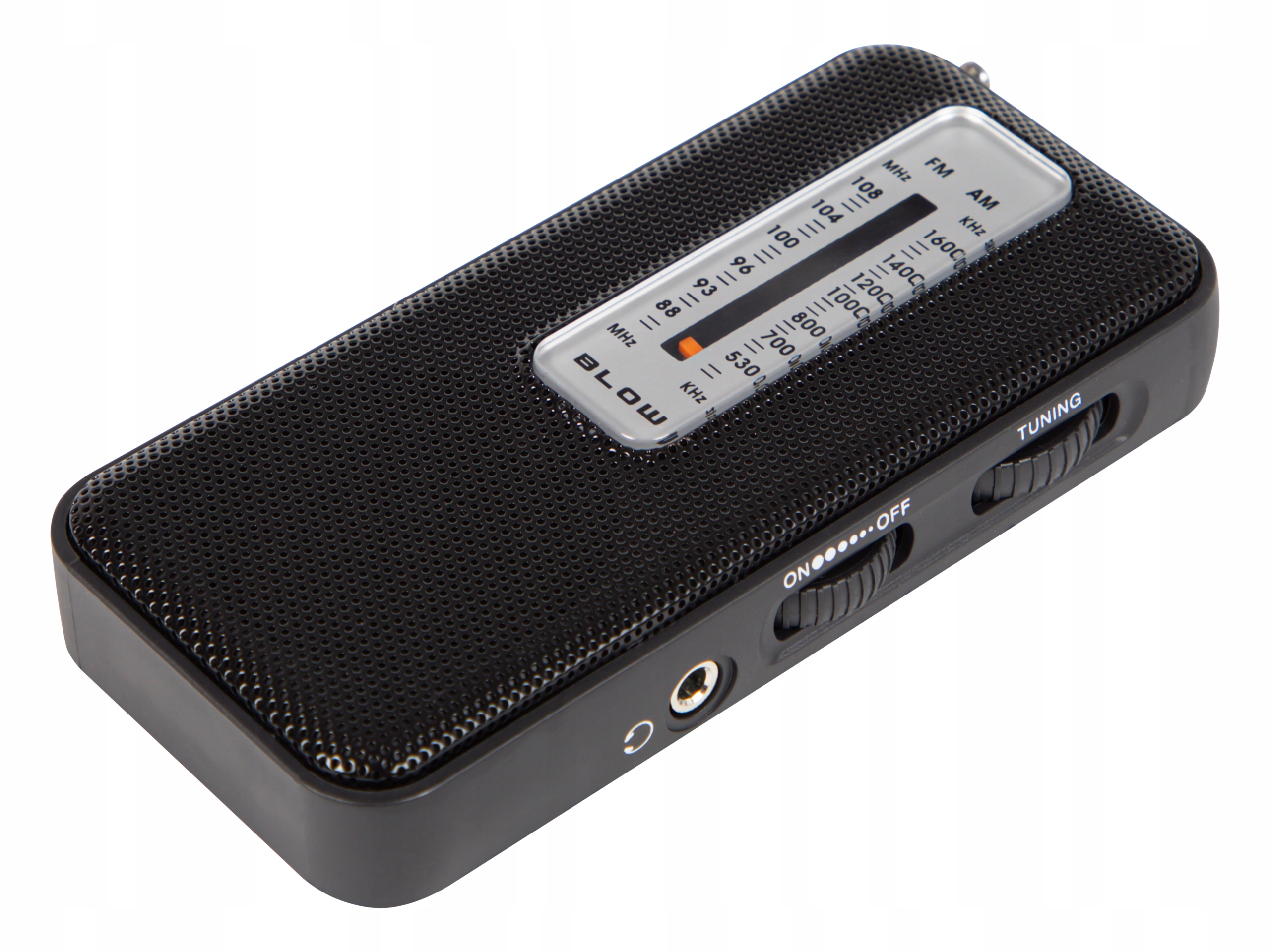 KIESZONKOWE RADIO na działkę do pracy AM FM BLOW RA8 na baterie + słuchawki Kolor czarny