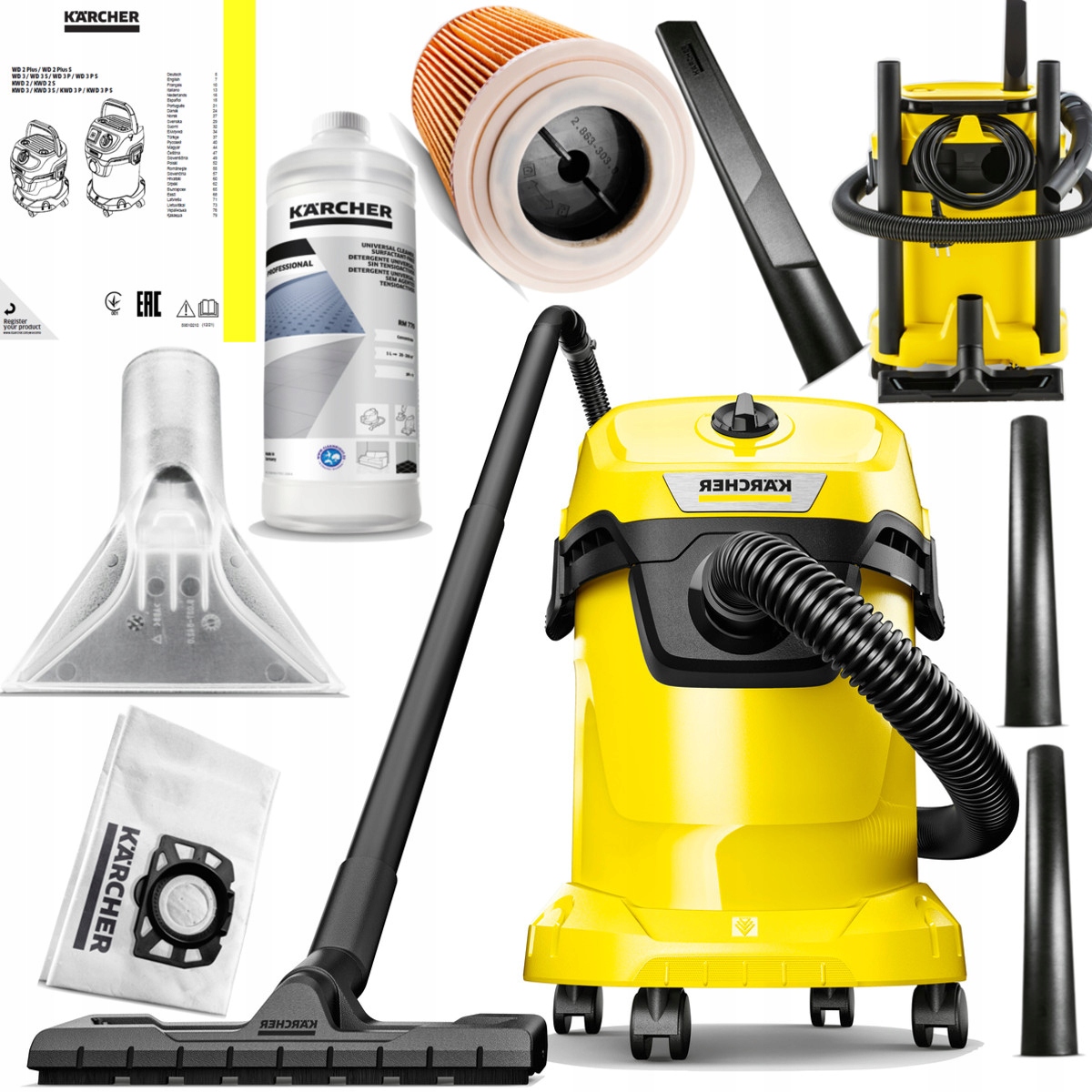 ODKURZACZ UNIWERSALNY WD3 ZESTAW DO PRANIA KARCHER