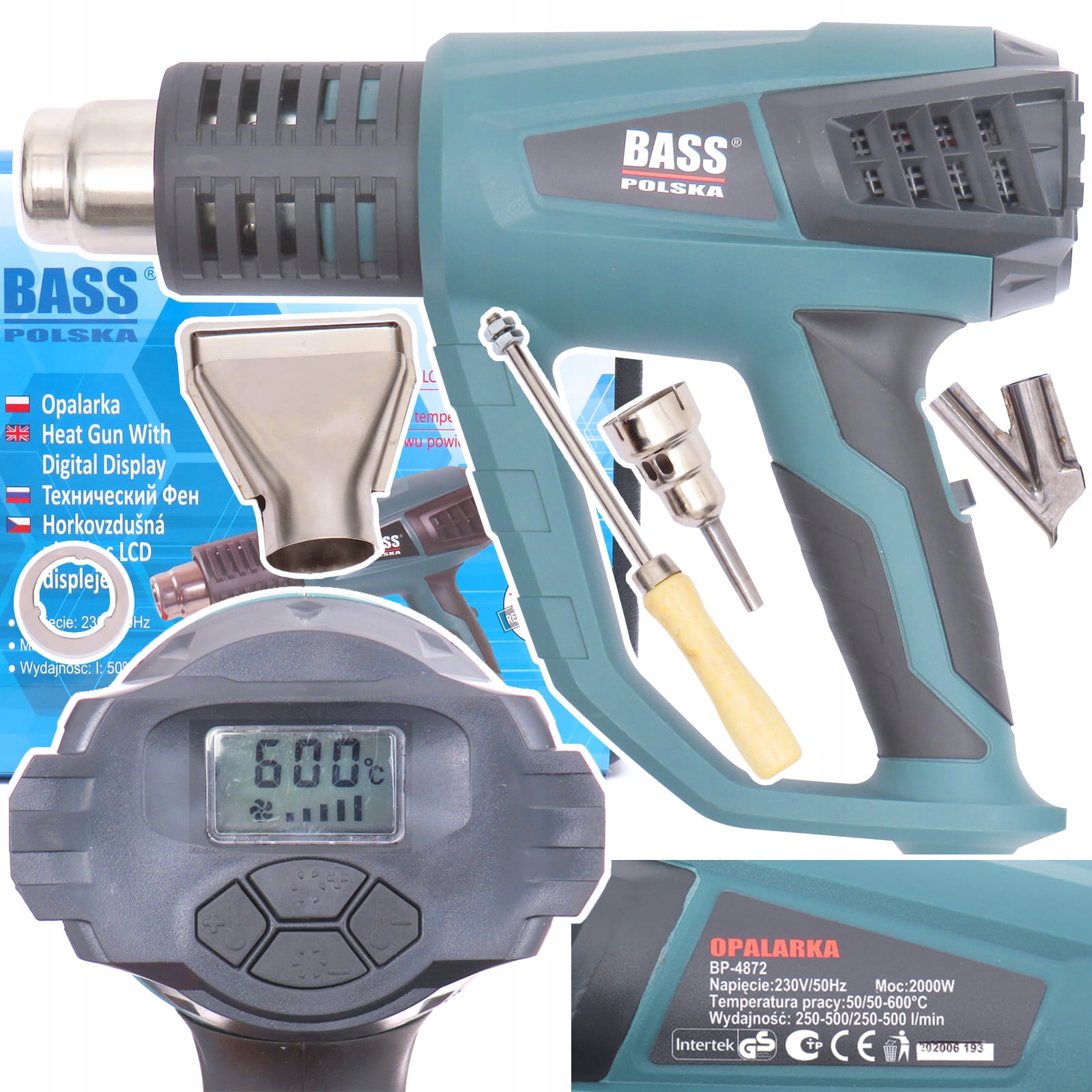 BASS OPALARKA ELEKTRYCZNA Z REGULACJĄ 2000W + LCD