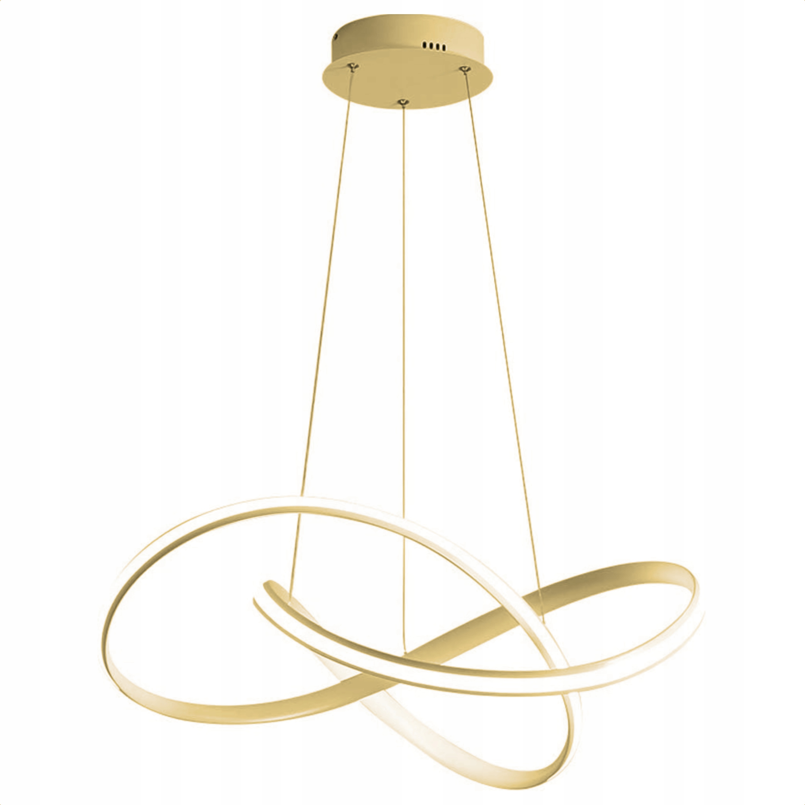 Lampa Sufitowa Led Wisząca Nowoczesna Złota Żyrandol Do Salonu Barwa Zimna