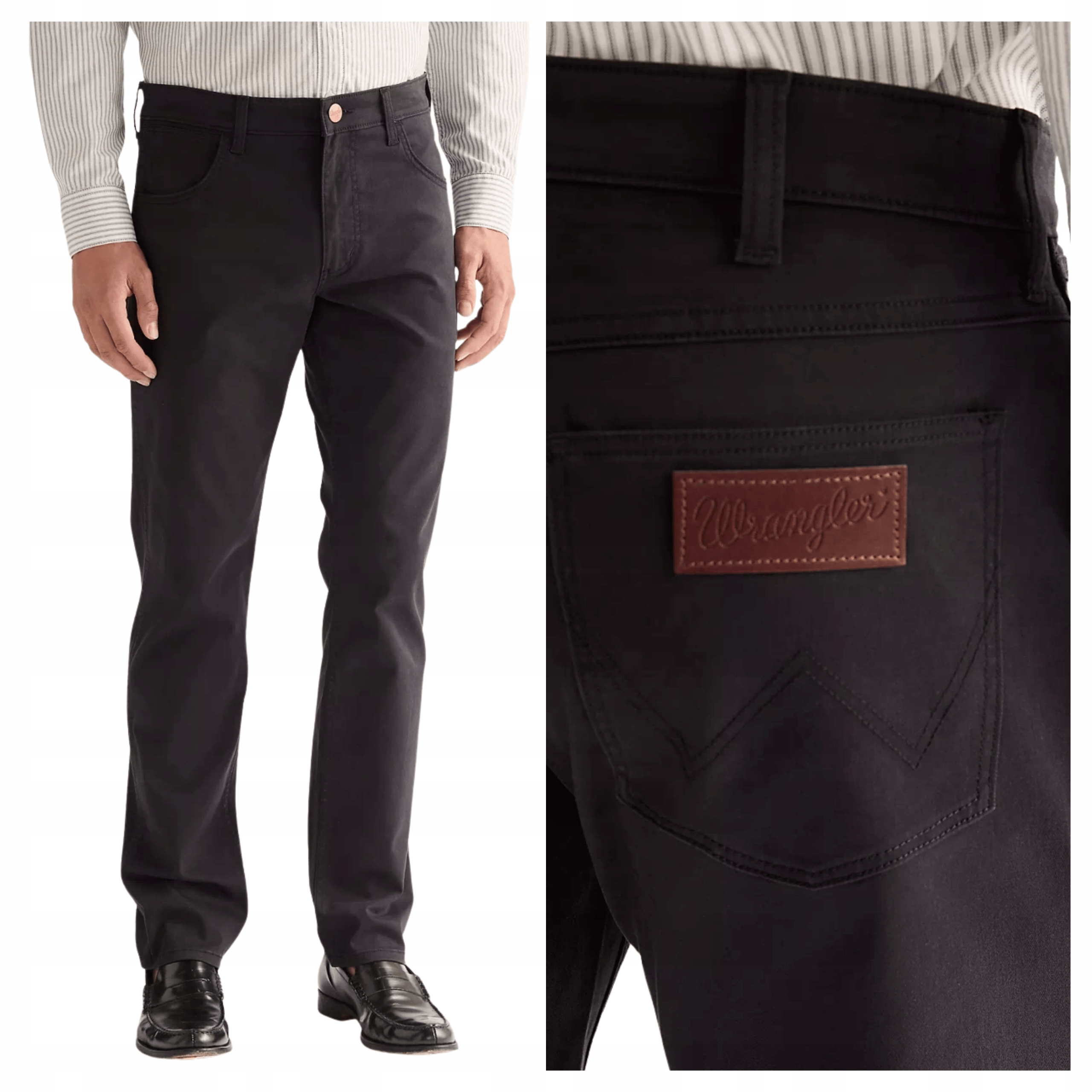 Pánské kalhoty Wrangler Greensboro Jeansové Regular Fit Černé W33 L30