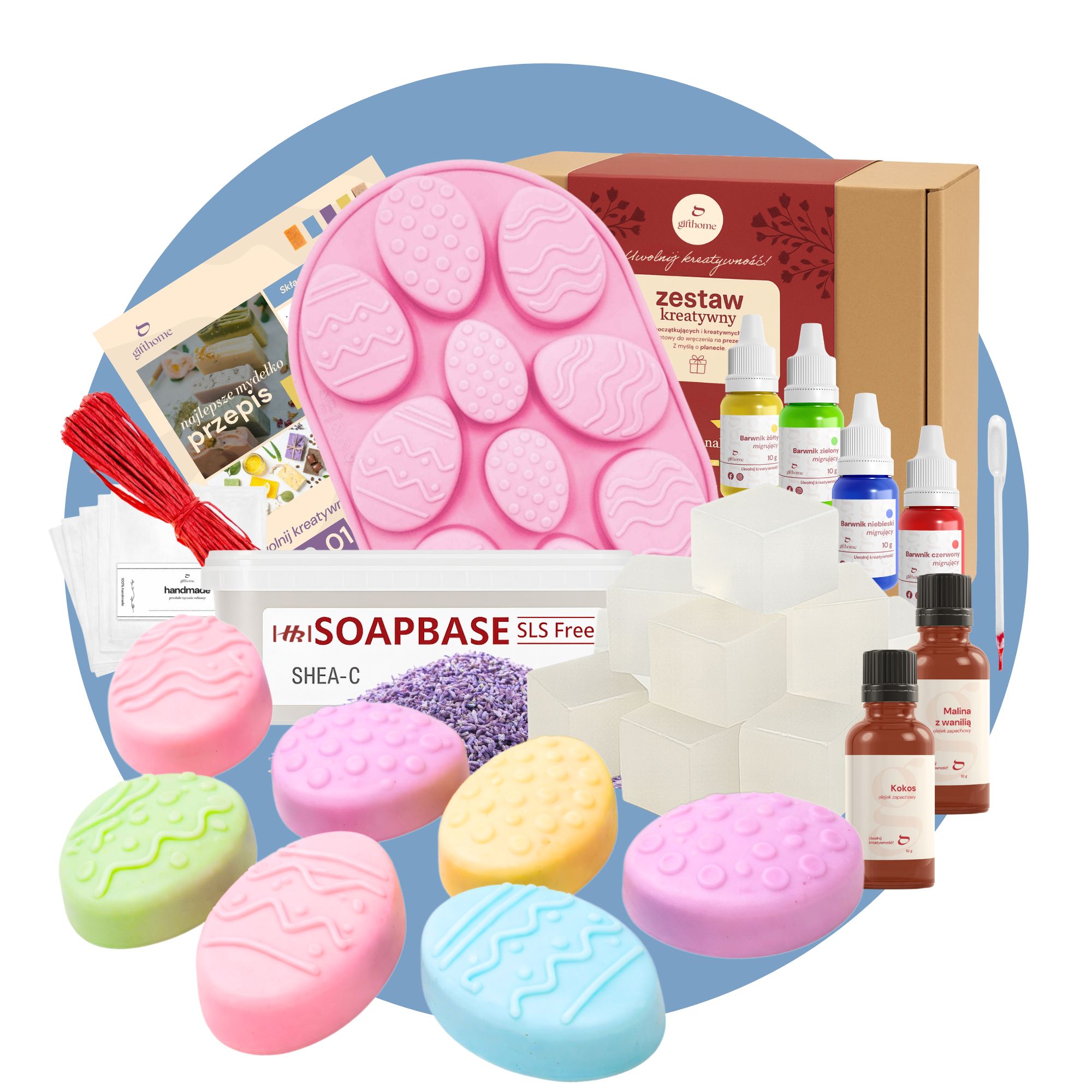 Zestaw Do Robienia Mydła Wielkanocny Na Zajączka MIX Pisanki