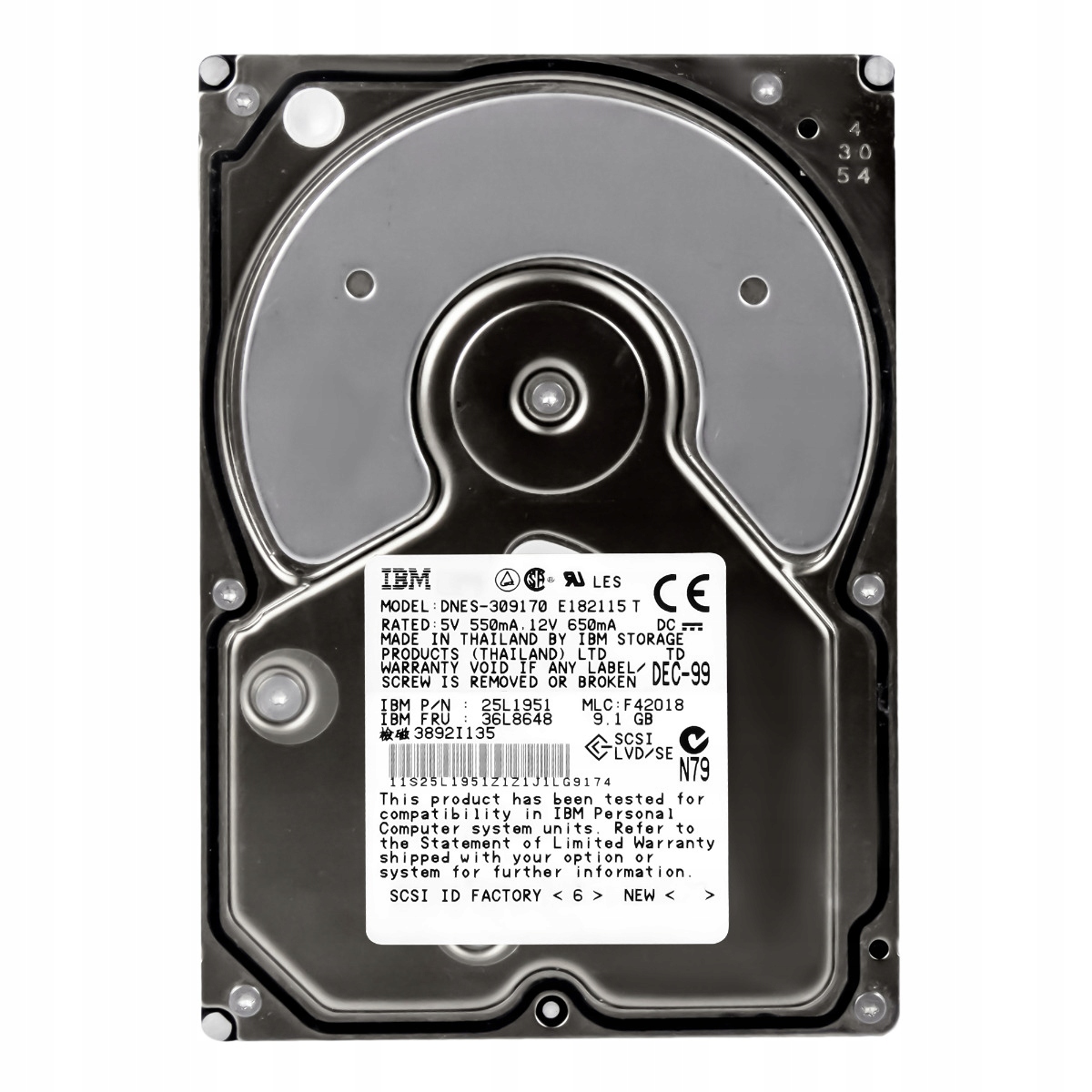 Ibm 36L8648 25L1951 9.1GB 7.2K Scsi DNES-309170