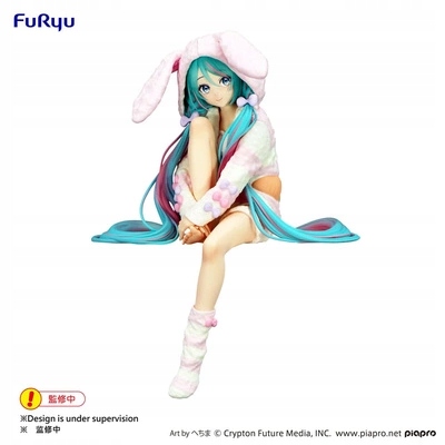 Figurka Hatsune Miku Zarážka na nudle Pvc Soška Králičí uši Kapuce Pyžamo 14 cm