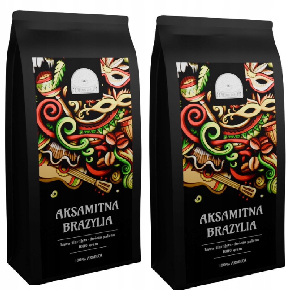 Zestaw Kawa ziarnista Aksamitna Brazylia 100% Arabica 2x1kg+ciastka Lotus!
