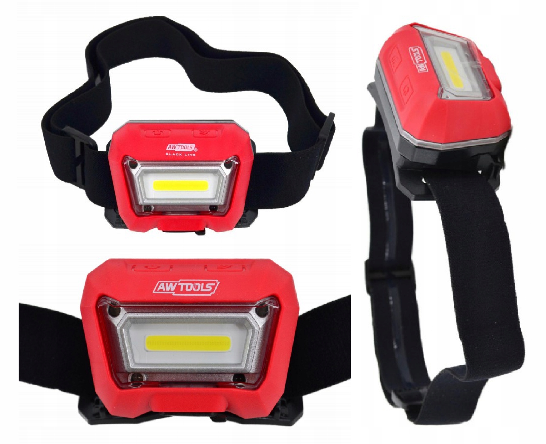 AWTOOLS BLACK LINE LATARKA CZOŁOWA FRONTE COB LED