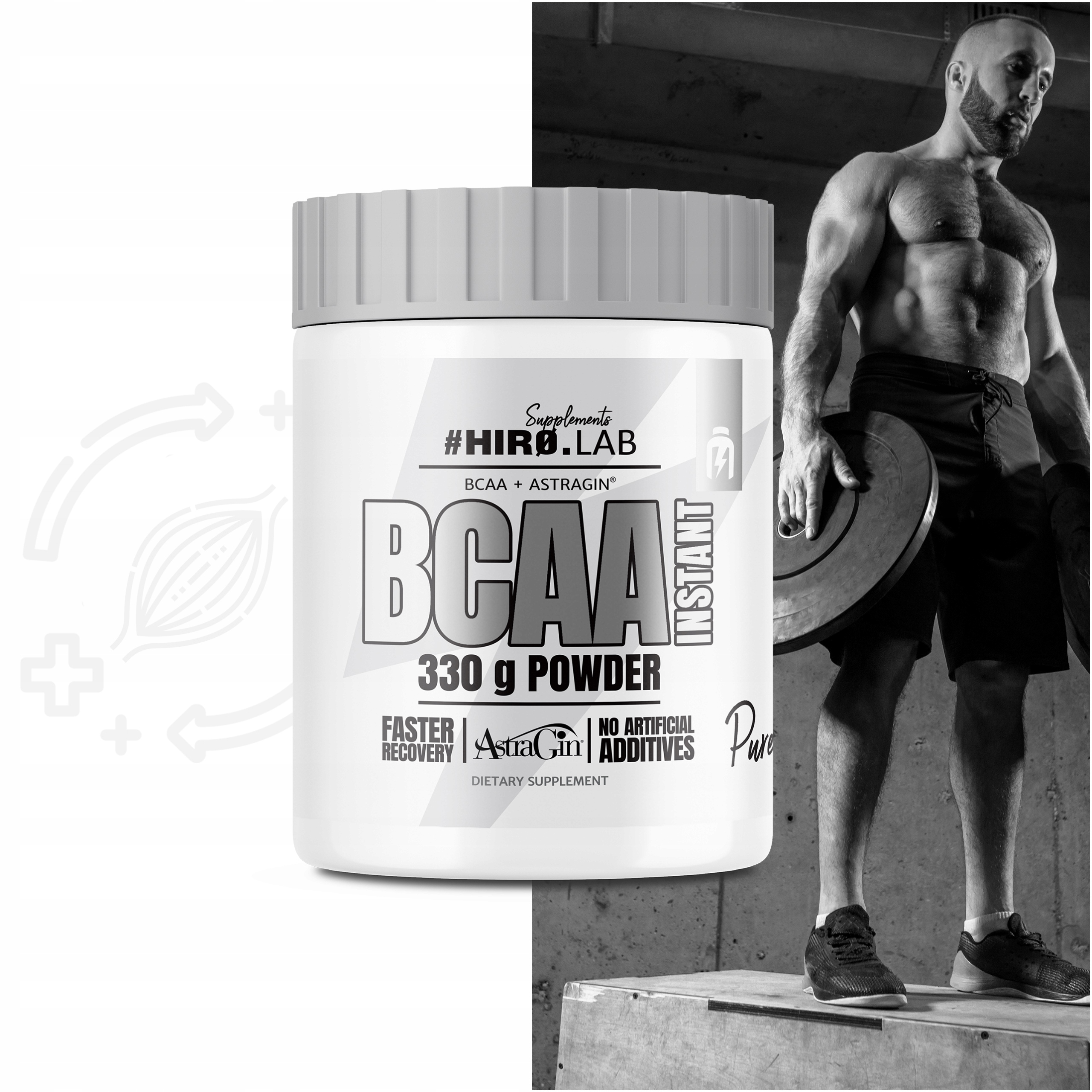 Hiro.Lab BCAA Instant 330g MOCNE AMINOKWASY PURE Marka HIRO.LAB