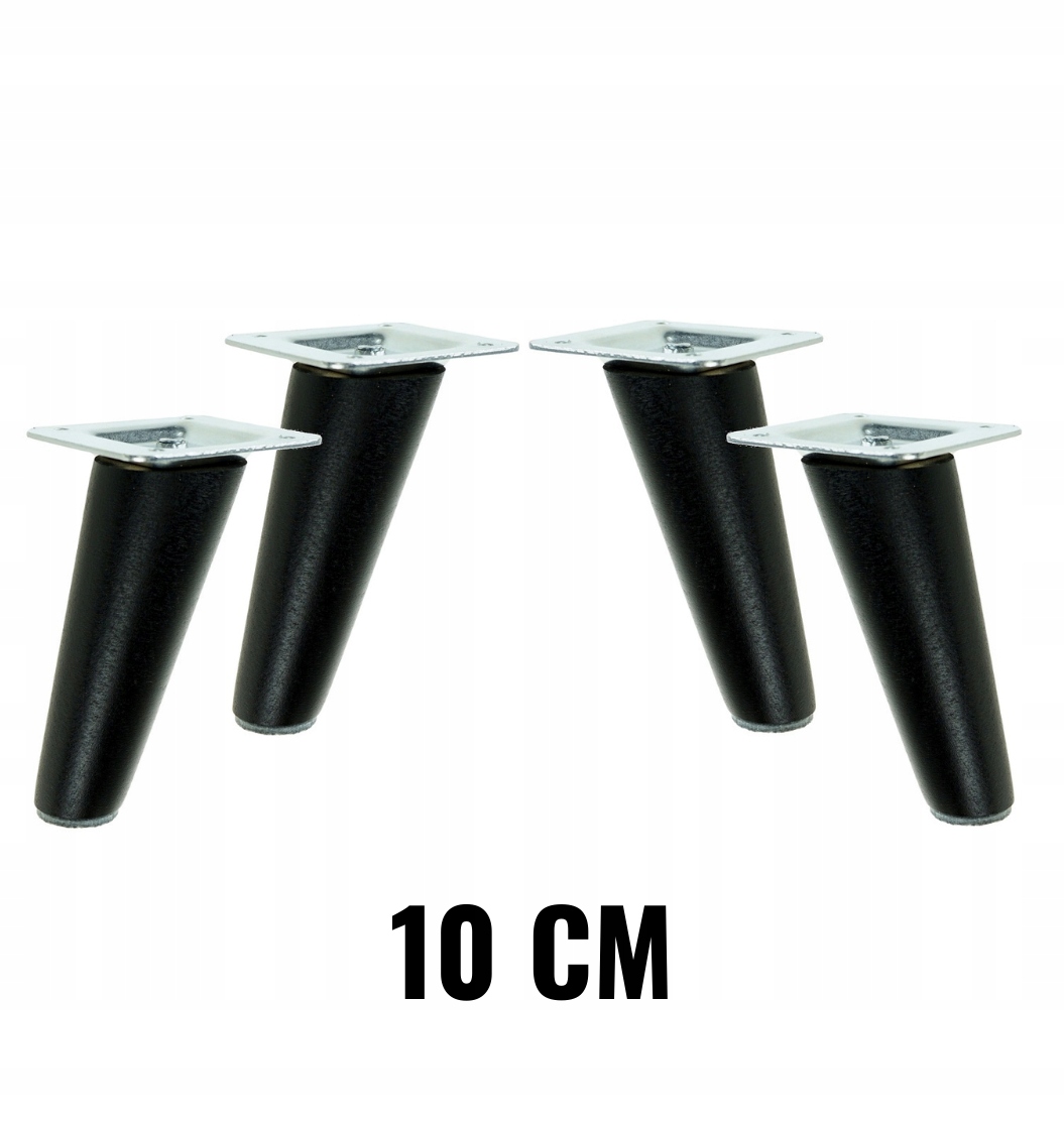 

Nogi drewniane nóżki buk czarne skośne zestaw 10cm