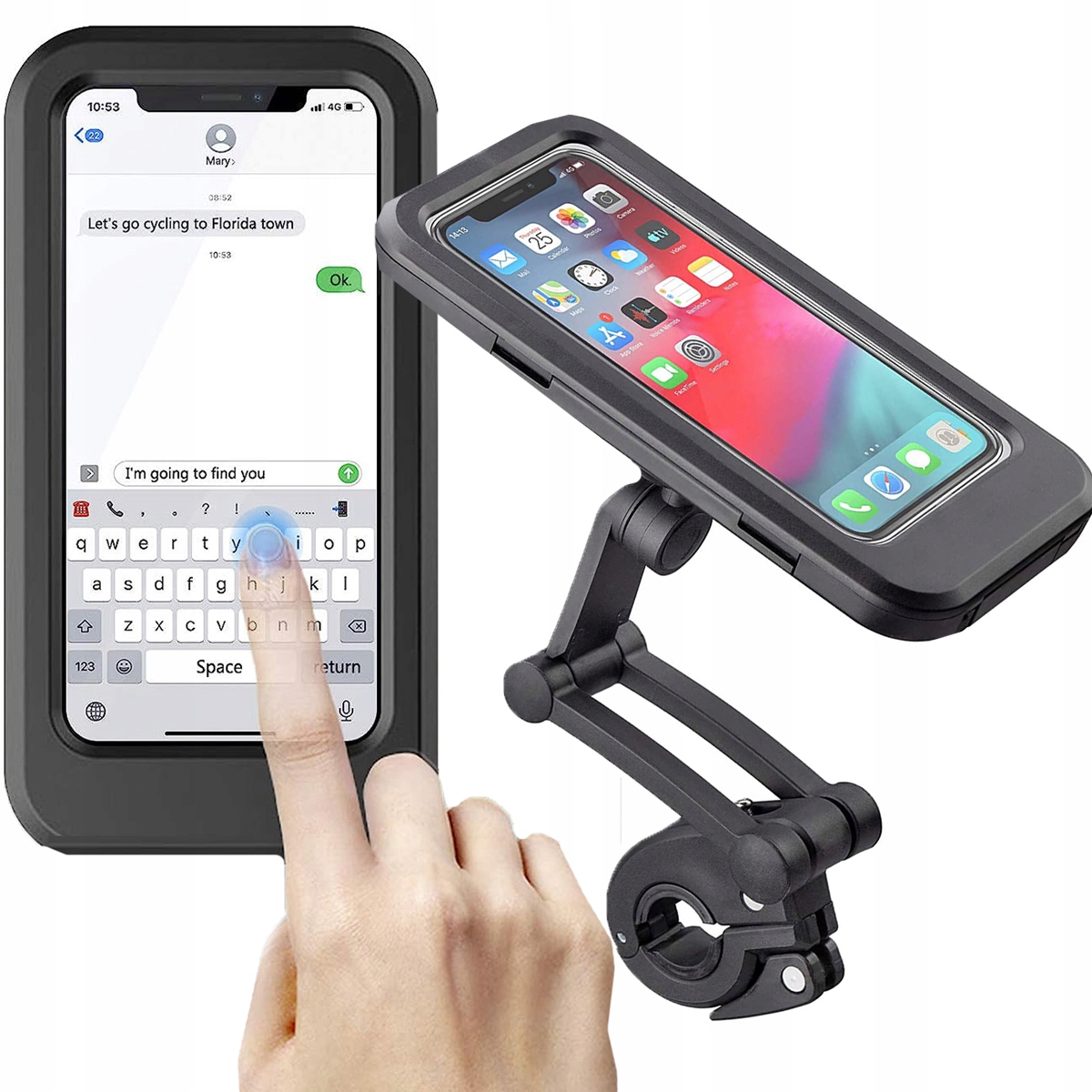 UCHWYT ROWEROWY MOTOCYKL NA TELEFON MONTOWANY NA KIEROWNICĘ ROWERU STABILNY