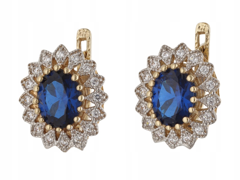 Zlaté náušnice 585 Elegantní S Zirkony 5,17g, módní vzor pro ni 14k