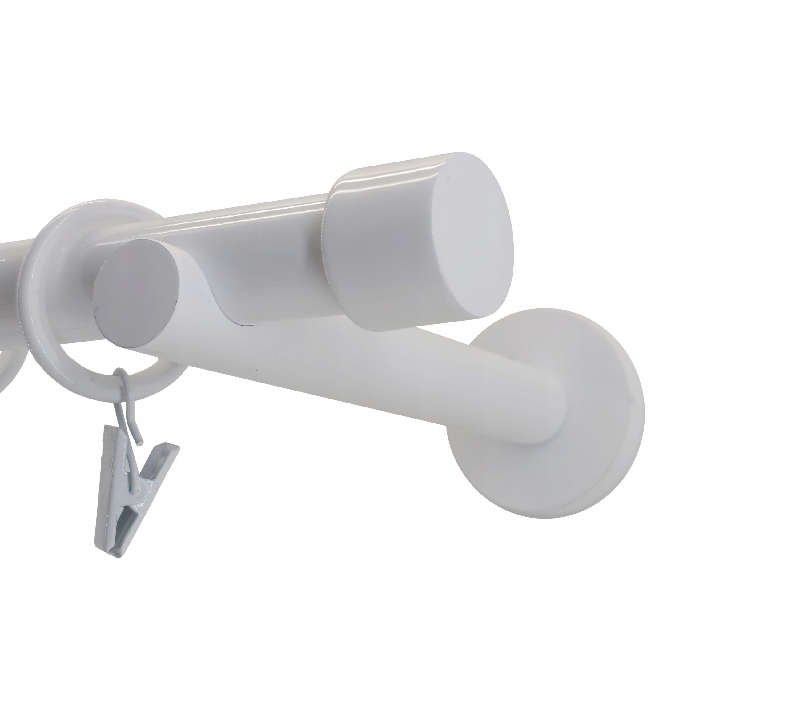 KARNISZ METAL NOWOCZESNY 19mm BIAŁY 140cm LUNA Długość drążka 140 cm