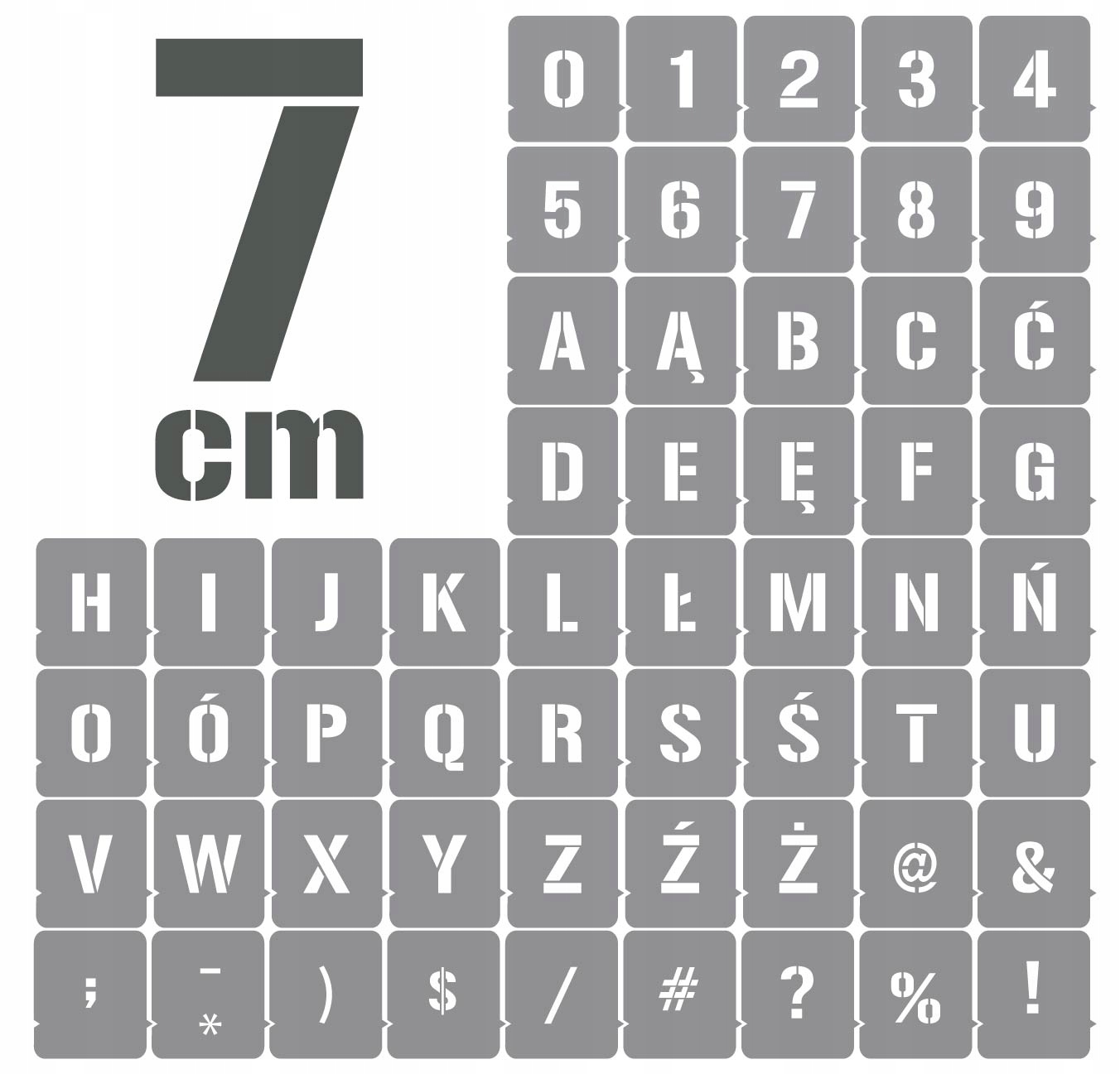 

Szablony zestaw Litery i Cyfry 7cm /malarskie/
