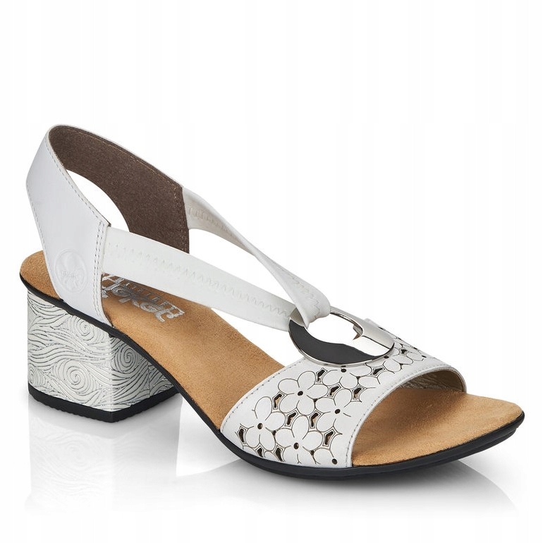 

sandały Rieker skórzane na obcasie Komfortowe buty